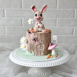 Bunny on Wood Stump Custom Cake