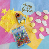 Rocket and Stars Cake Topper and Decorations Set