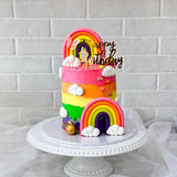 Rainbow Buttercream Custom Cake