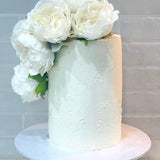 White on White Flower Buttercream Cake