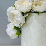 White on White Flower Buttercream Cake