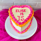 Vintage Heart Buttercream Cake